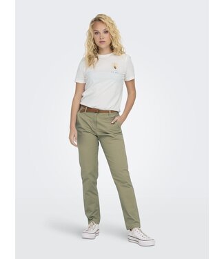 JDY JDYCHICAGO MW Belted Chino Pants - Olive Gray