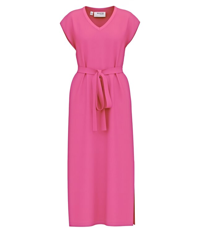 SLFESSENTIAL SL V-Neck Ankle Dress - Phlox Pink