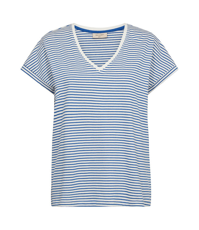 FQMIAN Tee - Off White With Nebulas Blue Striped