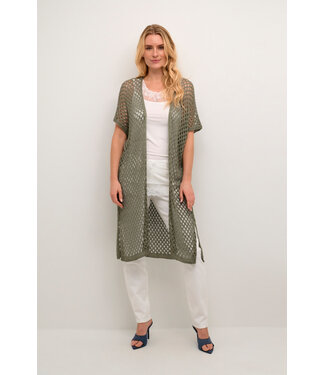 CREAM CROanah Knit Waistcoat - Oil Green