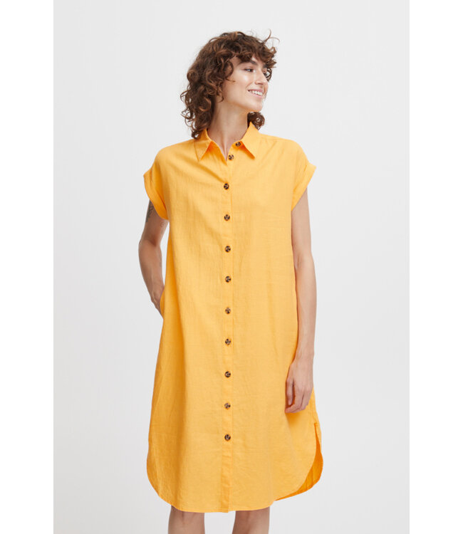 BYFALAKKA SS Shirt Dress - Blazing Orange