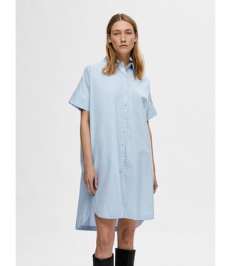 Selected Femme SLFBLAIR 2/4 Short Shirt Dress - Cashmere Blue