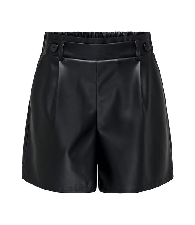 JDY JDYSOYA Geggo PU Shorts - Black