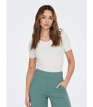 JDY JDYFRANSISKA Life S/s Solid Top -  Cloud Dancer