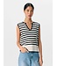 Object OBJVIVA RE S/L Knit Top - Sandshell Black Striped