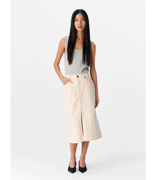 Object OBJELLEN MW Midi Twill Skirt - Sandshell
