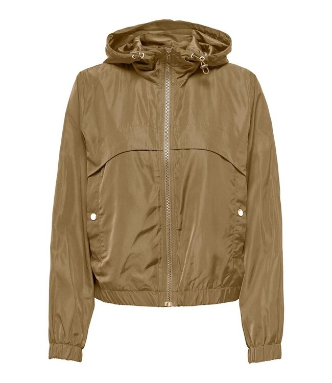 JDY JDYNEWREACH Tiger Eye dames kort regenjasje met capuchon