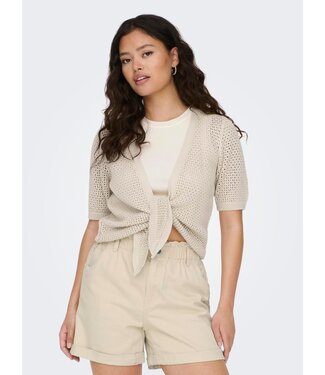JDY JDYMEHEDI 2/4 Short Tie Cardigan - Sandshell
