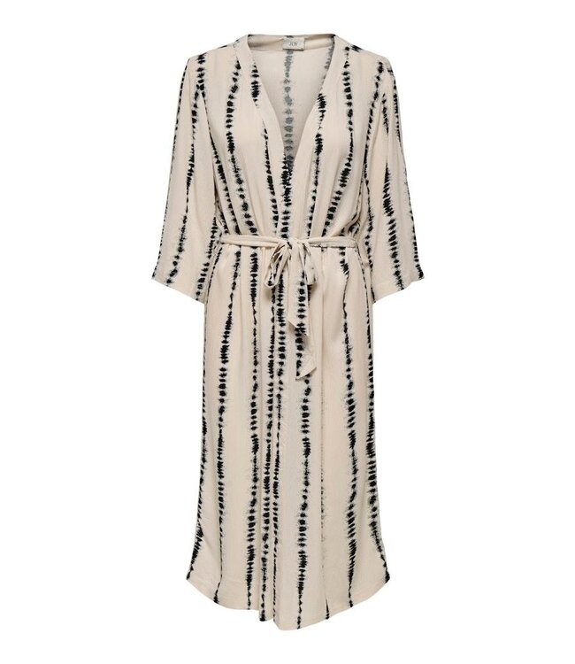 JDY JDYBREEZE Life 3/4 Kimono -  Sandshell_Black Tie Dye Stripes