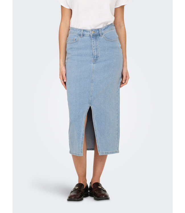 JDY JDYDAKOTA dames midi rok met lichtblauwe wassing