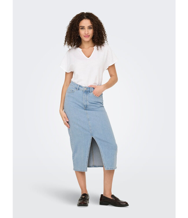 JDY JDYDAKOTA HW Midi Skirt - Light Blue Denim