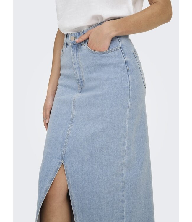 JDY JDYDAKOTA dames midi rok met lichtblauwe wassing