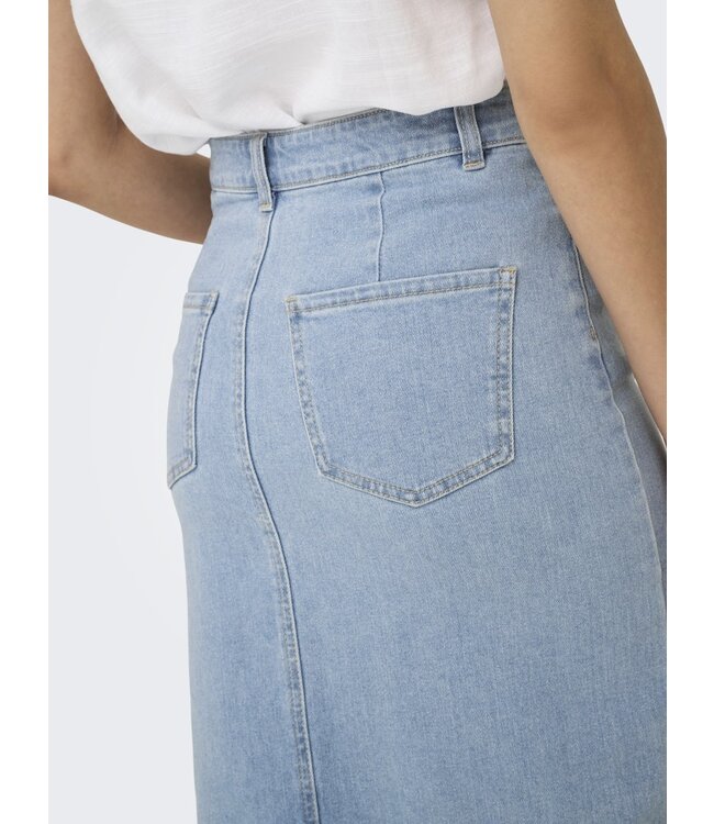 JDY JDYDAKOTA dames midi rok met lichtblauwe wassing