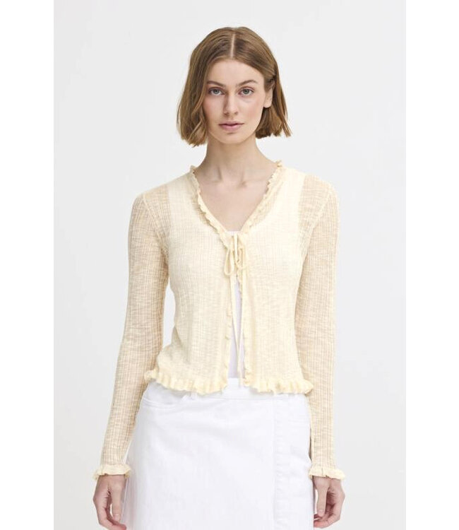 ICHI IHABERTIE Cardigan - Birch Melange