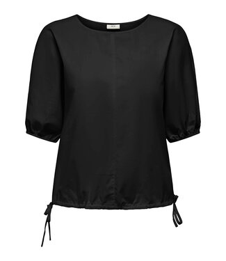 JDY JDYODILLE S/S Mix Bubble Top -  Black