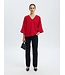 Selected Femme SLFAMIDA 3/4 V-Neck Top - Equestrian Red