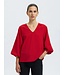 Selected Femme SLFAMIDA 3/4 V-Neck Top - Equestrian Red