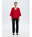 Selected Femme SLFAMIDA 3/4 V-Neck Top - Equestrian Red