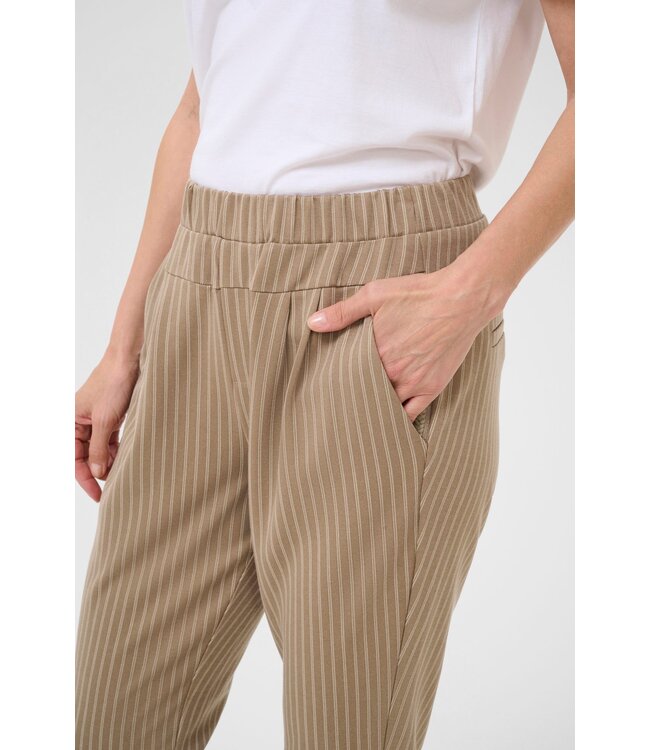 CREAM CRAnett Pants - Fossil White Pinstripe