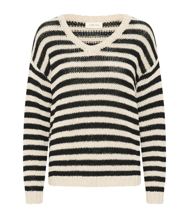 CREAM CRGiverne Stripe Pullover - Ancient Scroll and Black Stripe