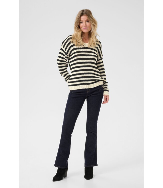 CREAM CRGiverne Stripe Pullover - Ancient Scroll and Black Stripe