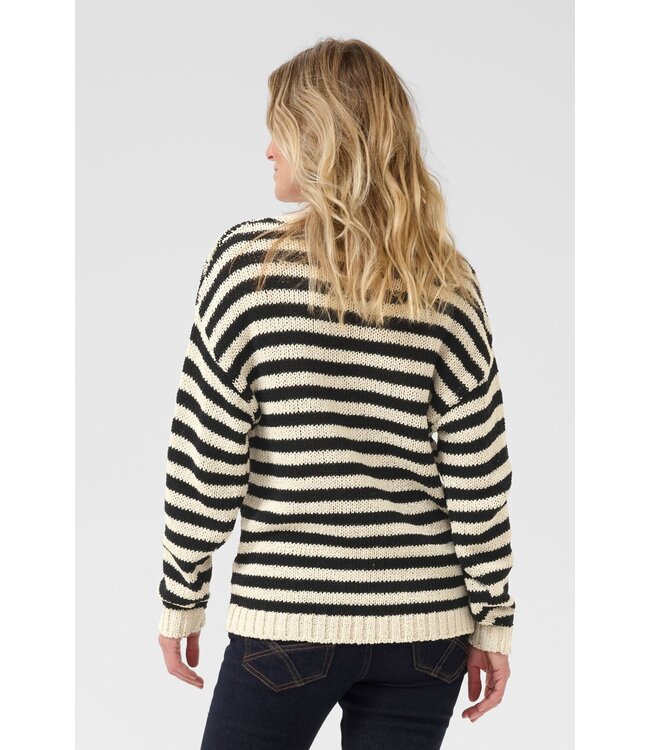 CREAM CRGiverne Stripe Pullover - Ancient Scroll and Black Stripe