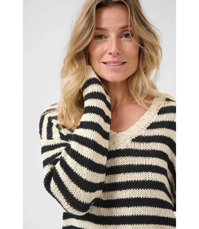 CREAM CRGiverne Stripe Pullover - Ancient Scroll and Black Stripe