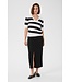 KAFFE KAlizza Striped V-Neck - Turtledove/Black Boldstripe