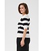 KAFFE KAlizza Striped V-Neck - Turtledove/Black Boldstripe