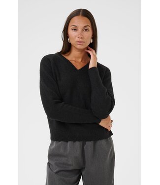 KAFFE KAniel V-Neck Pullover - Black Deep