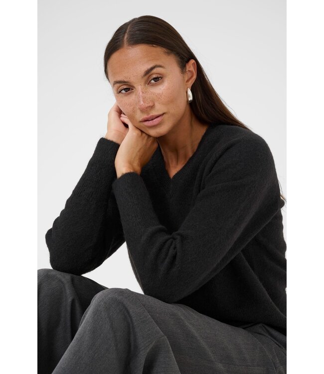 KAFFE KAniel V-Neck Pullover - Black Deep