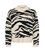 KAFFE KAsandra Pullover LS - Turtledove/Black Animal