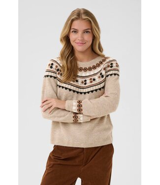 CREAM CRCherrie Pullover - Cobblestone Melange