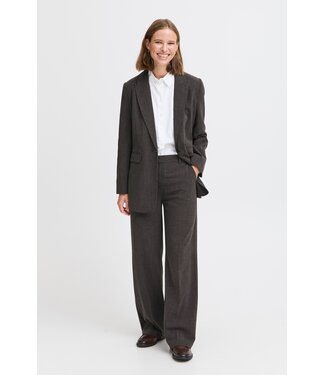 b.young BYDANTA Wide Leg Pants 2 - Black Melange