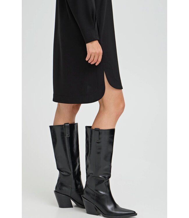 b.young BYPUSTI LS Pleat Dress - Meteorite Black