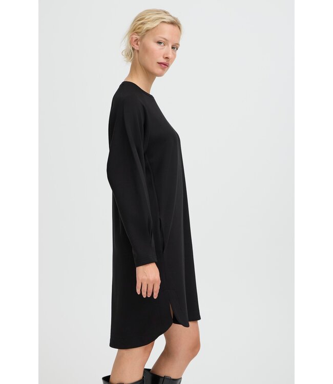 b.young BYPUSTI LS Pleat Dress - Meteorite Black