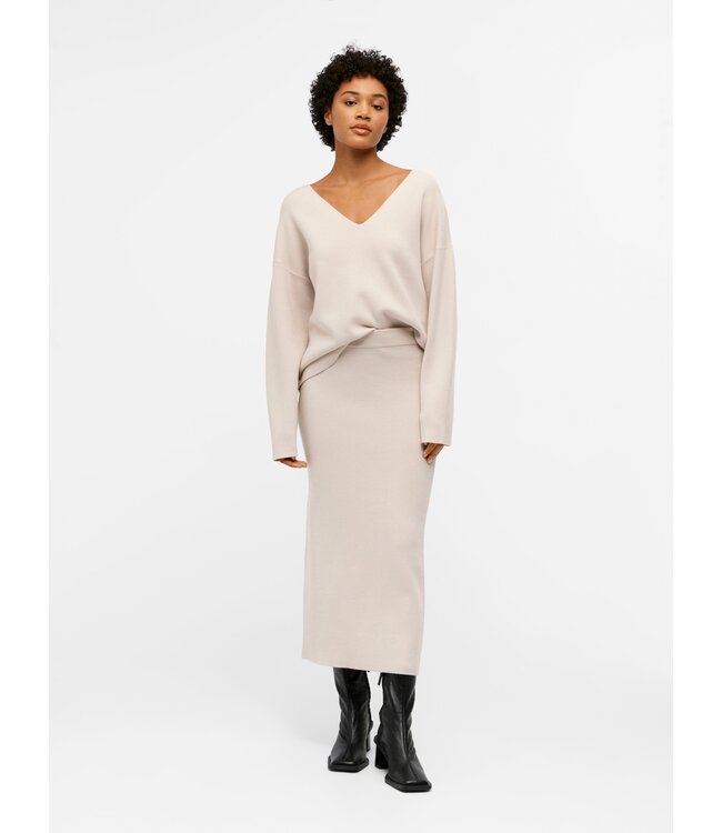 Object OBJREYNARD HW Knit Skirt - Silver Gray