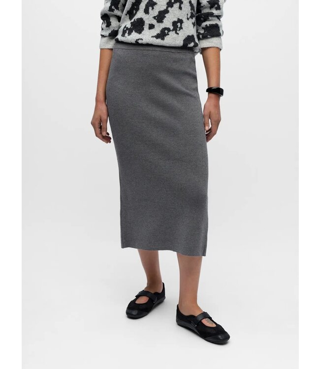 Object OBJREYNARD HW Knit Skirt - Medium Grey Melange