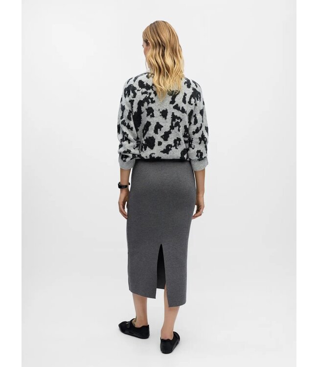 Object OBJREYNARD HW Knit Skirt - Medium Grey Melange