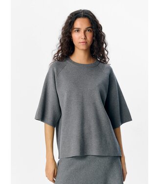 Object OBJREYNARD 2/4 Knit Pullover - Medium Grey Melange