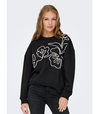 JDY JDYCANOA L/S EMB Sweat - Black