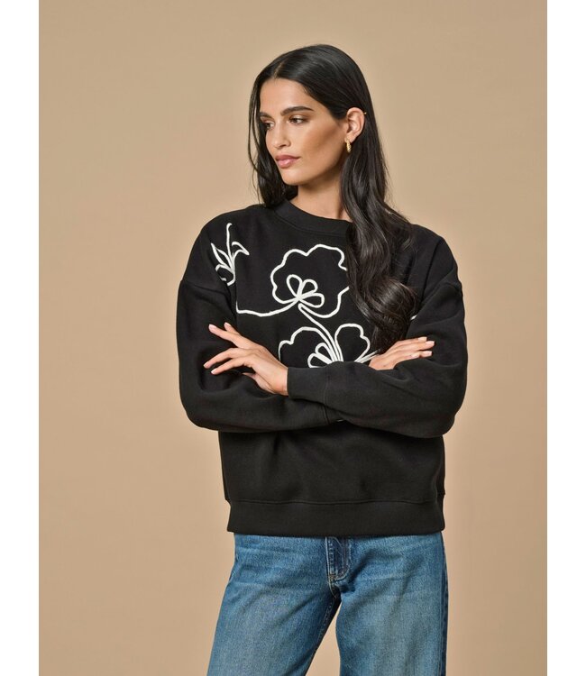 JDY JDYCANOA L/S EMB Sweat - Black