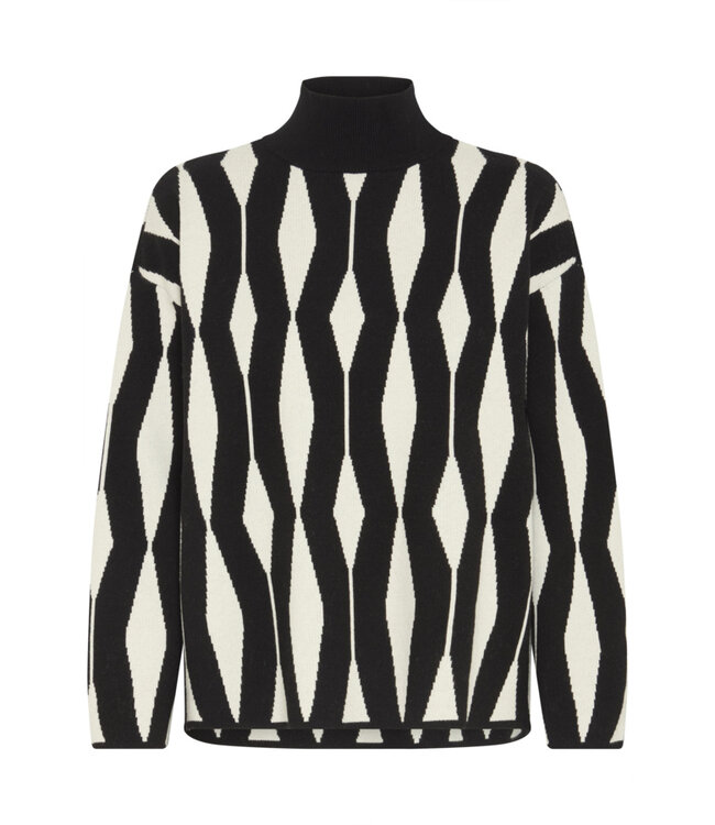 b.young BYOTARI Jacquard Jumper - Meteorite