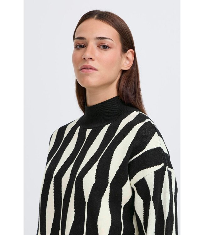 b.young BYOTARI Jacquard Jumper - Meteorite