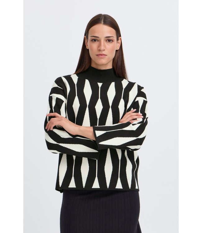 b.young BYOTARI Jacquard Jumper - Meteorite