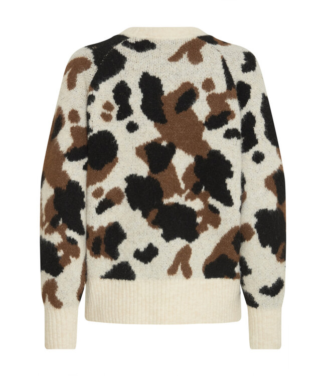 b.young BYOMEA Cow Jumper - Birch Cow Jacquard