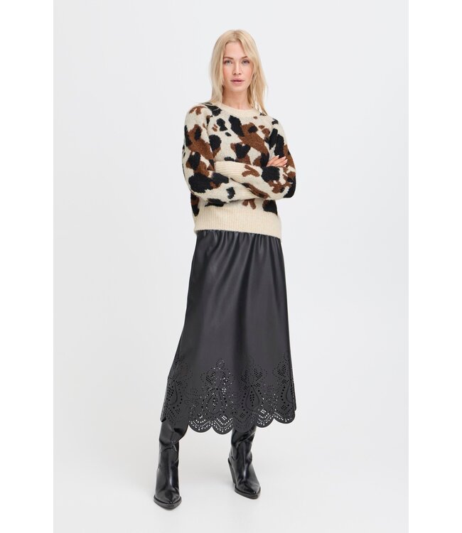 b.young BYOMEA Cow Jumper - Birch Cow Jacquard