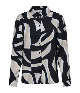 JDY JDYCELINA L/S Shirt - Tapioca AOP: Black Big Graphic