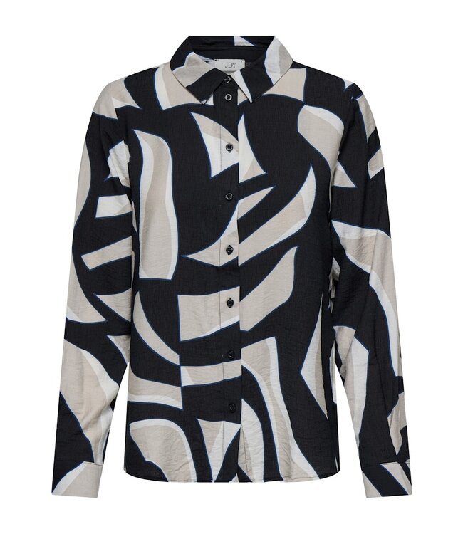 JDY JDYCELINA L/S Shirt - Tapioca AOP: Black Big Graphic