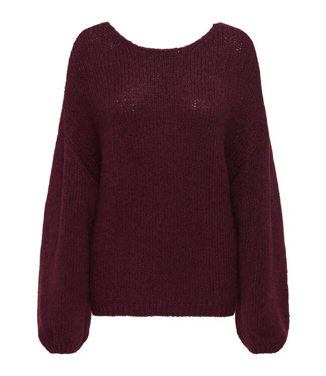 JDY JDYDINEA L/S Reversible Pullover - Cabernet